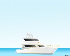 Free Craft PowerPoint Template with Yacht on Water background