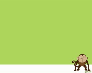 Free Monkey PowerPoint template over green background