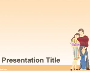 Free PowerPoint Slide Design with Young Family Parents and Kid