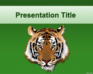 Free PowerPoint template with Tiger Face