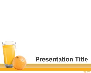 Free Vitamin C PowerPoint Template with white background in the slide design and orange juice