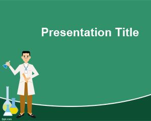 Free Chemistry PowerPoint Template with Physician and Green Background