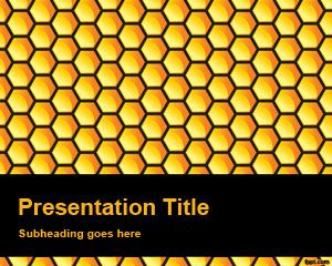 Yellow Honeycomb Slide Template for PowerPoint