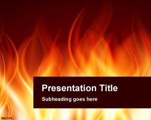 Free burning background PowerPoint presentations with flame design