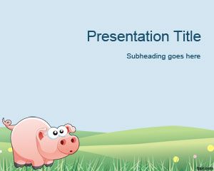 Example of free pig PPT theme used in PowerPoint 2010 presentation
