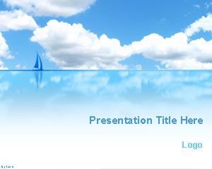 Blue Sea and Sky PowerPoint Template awesome background for PowerPoint
