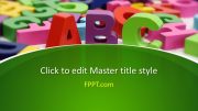 An educational PPT theme with image of colorful alphabets